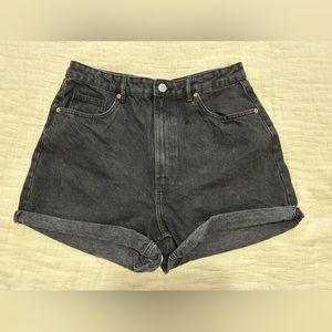 High-waisted denim shorts